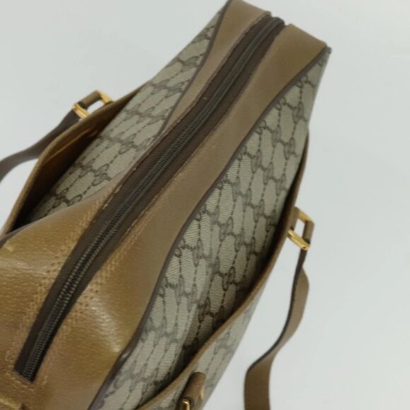 GUCCI GG Supreme Web Sherry Line Bag PVC 2way Beige Gold 40 02 015 Auth yk18574 - Picture 7 of 14
